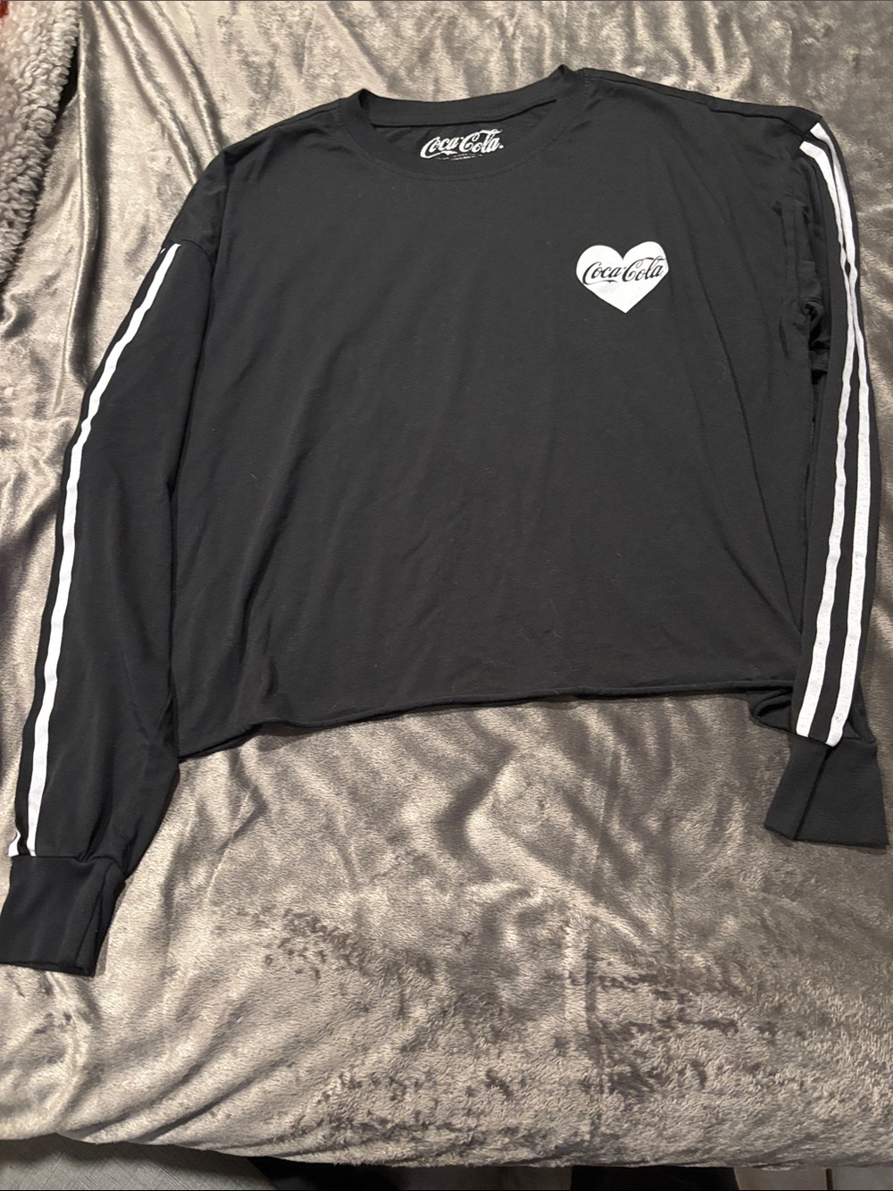 Black Coca Cola long sleeve crop top
